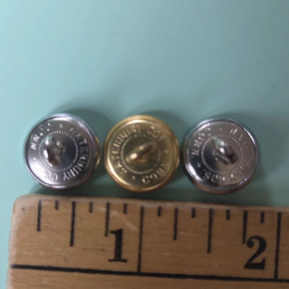 Vintage Waterbury Uniform Buttons Lot of 3 Massachusetts State Seal & “P” Police